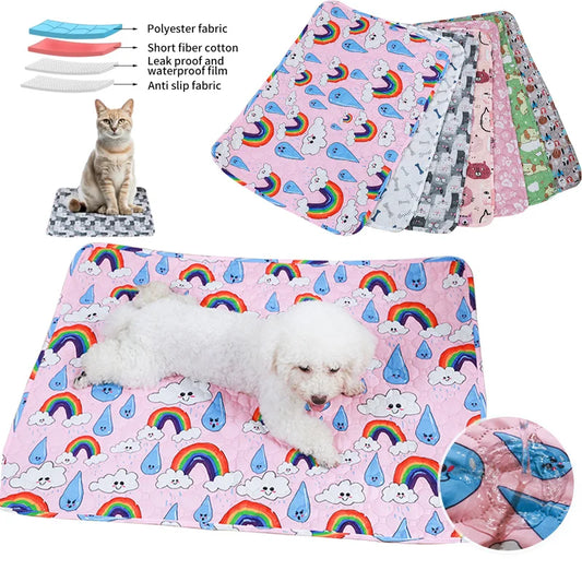 Washable Pet Pee Pad Pet Diaper Mat Reusable Mats for Dogs Dog Bed Urine Washable Dog Training Pad Four Seasons Pet Mat Urine