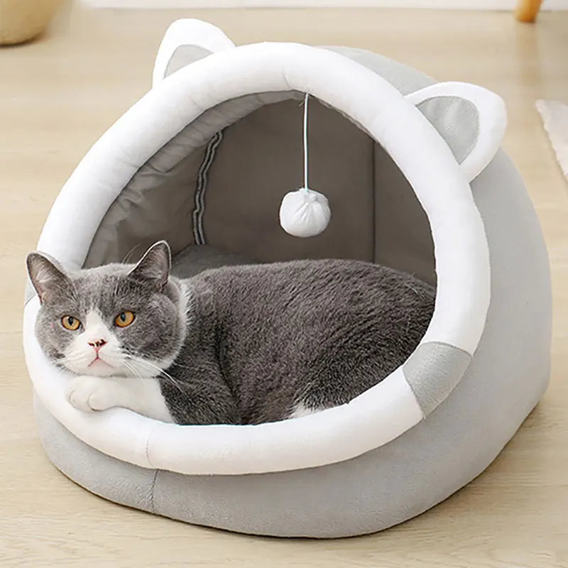 Cute Cat Bed for Indoor Small and Large Cats Dog Tent Soft Pet Kitten House Cozy Puppy Cushion