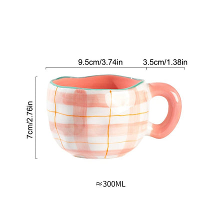 300ML Creative Hand Pinched Irregular Flower Ceramic mug Handmade Coffee Cup Breakfast Milk Afternoon tea cups Korean Style Mugs