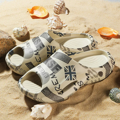 New 2024 Summer Thick Bottom Patchwork Fashion Sandals Men Casual Beach Shoes Hollow-Out Garden Clogs Outdoor Slippers