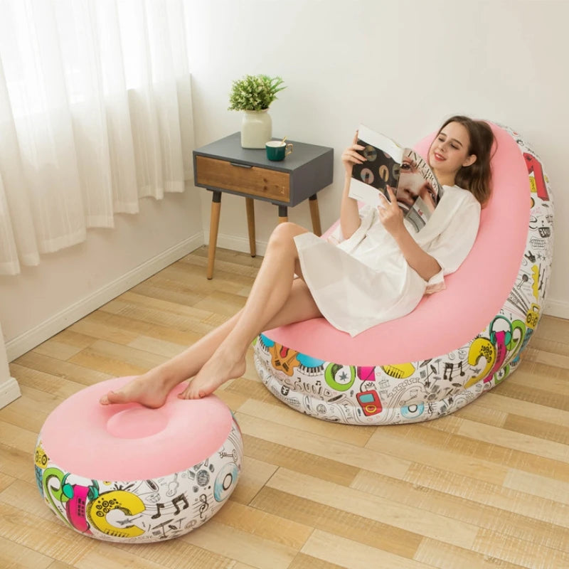 Home Decoration Bean Bag Chair Washable Lounger Recliner Living Room Inflatable Lazy Sofa Folding Couch Comfortable Outdoor Pad