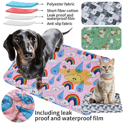 Washable Pet Pee Pad Pet Diaper Mat Reusable Mats for Dogs Dog Bed Urine Washable Dog Training Pad Four Seasons Pet Mat Urine