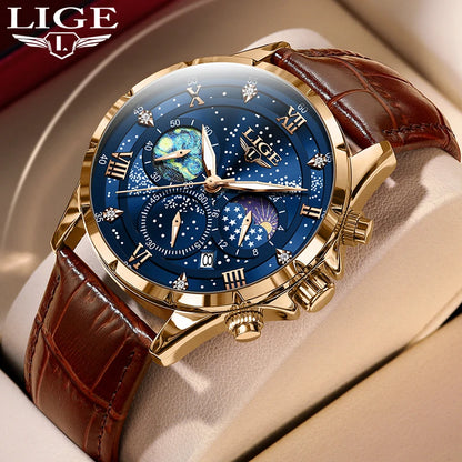 Men Watches Casual Sport Watch Men Luxury Waterproof Date Luminous Chronograph Wristwatch Male Quartz Watches Leather Clock