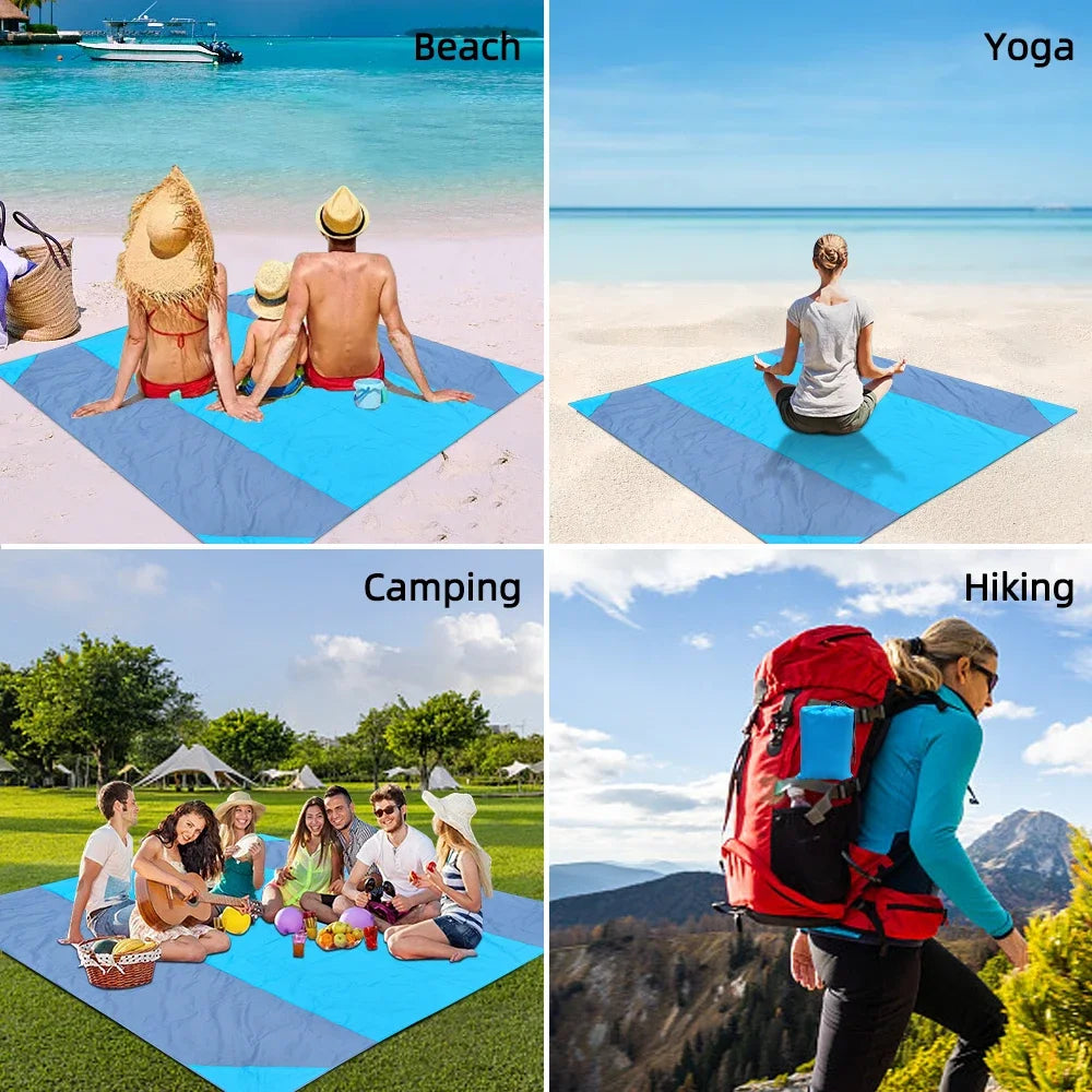 Waterproof Beach Mat Extra Large Outdoor Camping Mat Blanket Folding Sand Free Pocket Mattress Portable Lightweight Picnic Mat