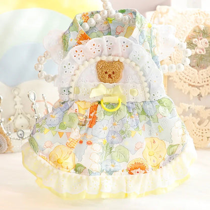 New Dog Clothes Spring/Summer Thin Cat Hair Resistant Princess Dress Milk Bear Fructose Lolita Small Dog Teddy Pet