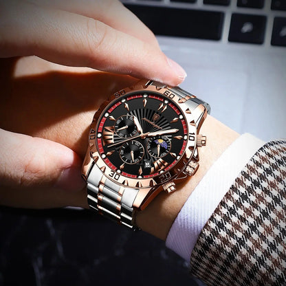 Luxury High Quality Watch for Man Waterproof Luminous Chronograph Date Men Watch Stainless Steel Quartz Men's Watches