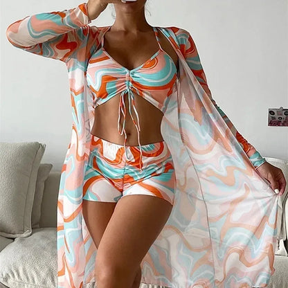 2024 Separate Swimsuits Tankini Set Female Swimwear Sports Beach Wear Two-Piece Bathing Suits Girls Pool Women Swimming Suit