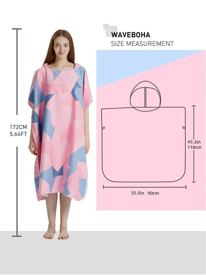 Surf Poncho Towel Poncho Quick-Dry Towel Hoodie Microfiber Beach Robe Changing Poncho Swim Towel Beach Poncho For Adults (A5)