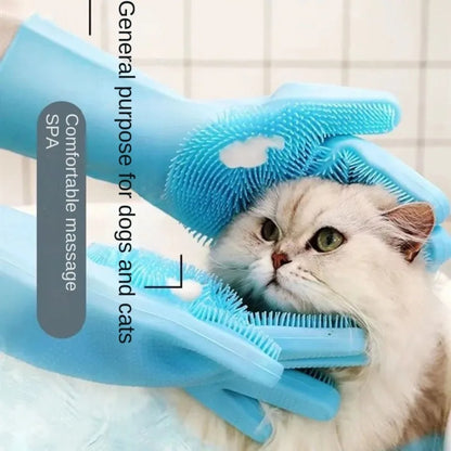 Bathroom Dog Cats Bath Brush Massage Gloves Soft Rubber Comb Pet Accessories For Cats Shower Cleaning Tools Suppliers