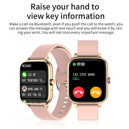 Call Smart Watch Women Custom Dial Smartwatch For Android IOS Waterproof Bluetooth Music Watches Full Touch Bracelet Clock