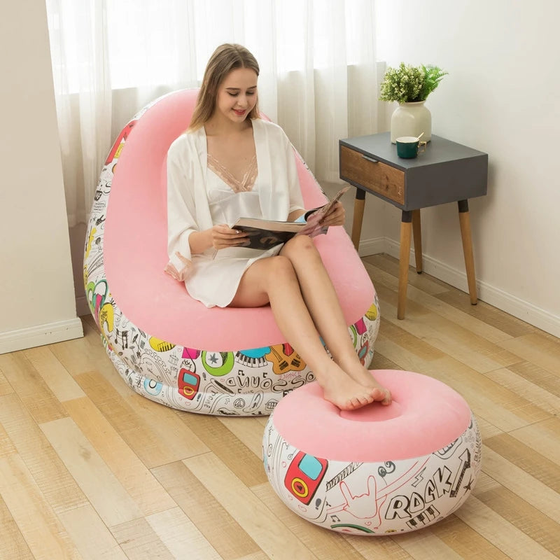 Home Decoration Bean Bag Chair Washable Lounger Recliner Living Room Inflatable Lazy Sofa Folding Couch Comfortable Outdoor Pad